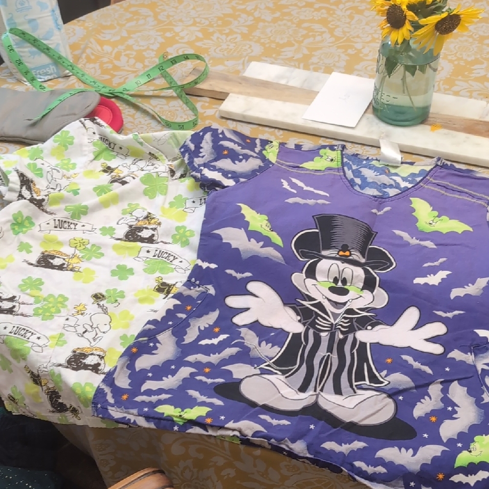 Lot Of Two Pediatric Scrub Tops